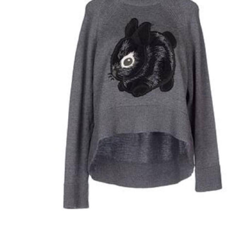 Viktor & Rolf Gray Sweater with Black Bunny Embroidered Design
